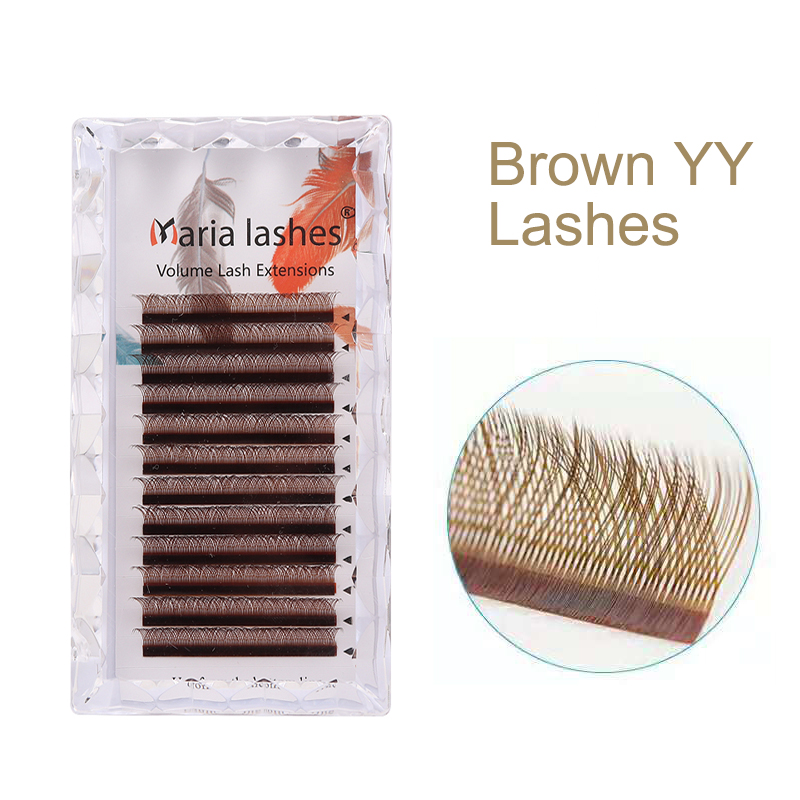 Eyelash Extensions Classic - MARIA Brown YY Shaped Eyelash Colorful