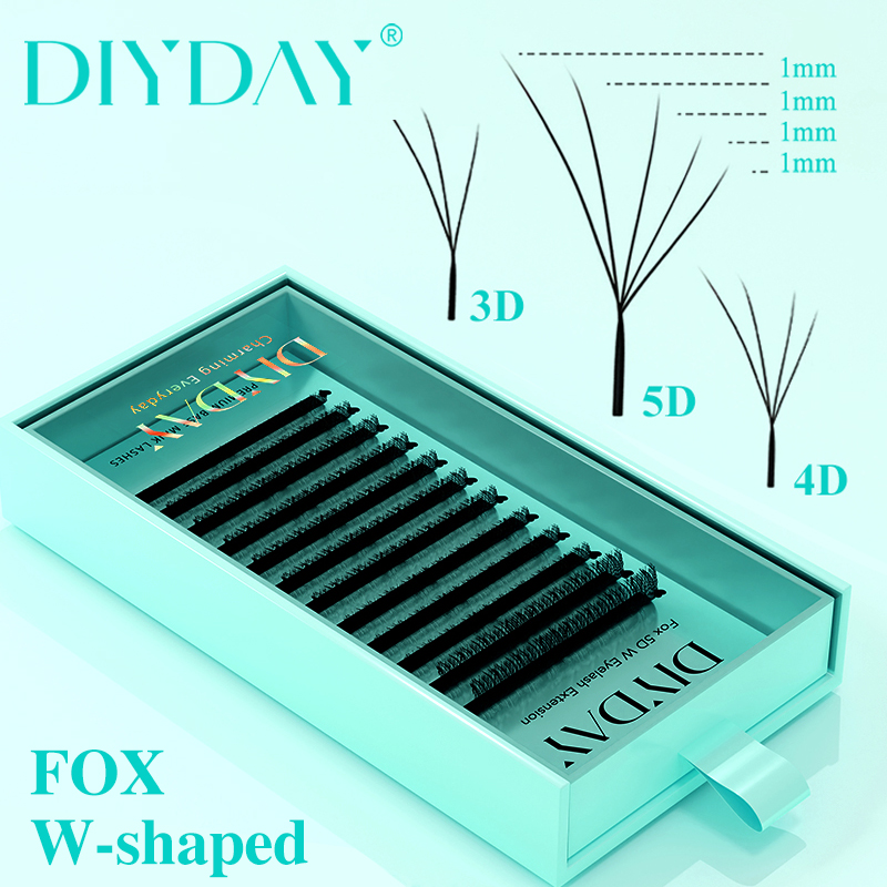 DIYDAY Foxy W-Shaped 3D 4D 5D  - Eyelash Extension Volume Cat Eye 评论和价格
