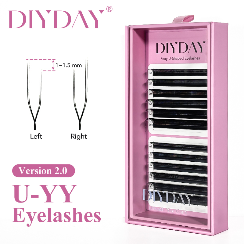 DIYDAY Foxy U-YY Shaped Eyelas - Eyelash Extension Volume Styles 评论和价格