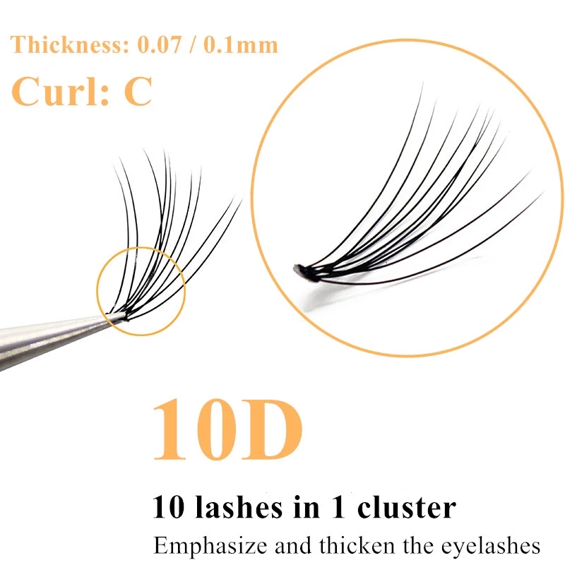 10D Faux Mink Eyelash Clusters - Eyelash Extension Russian Volume 评论和价格