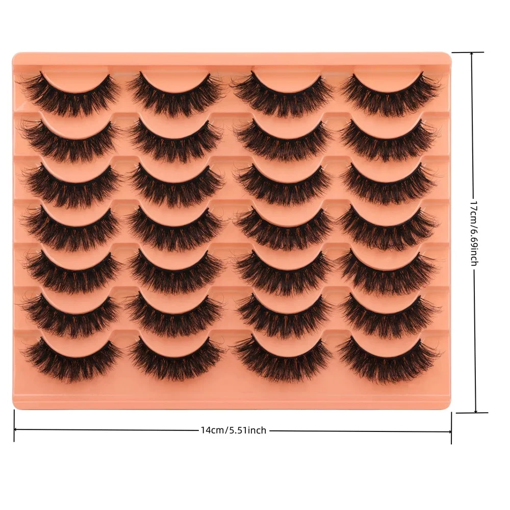 14 Pairs Natural Look Faux Min - Eyelash Extension Volume Cat Eye 评论和价格
