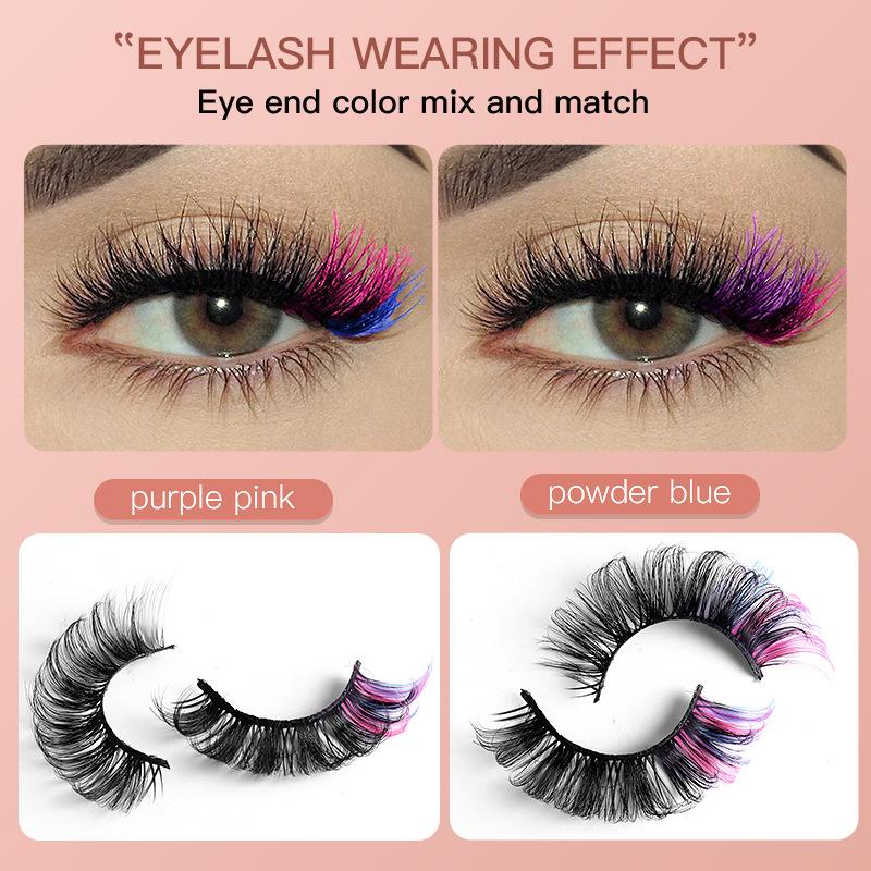 7 Pairs Colorful False Eyelash - Eyelash Extension Volume 评论和价格