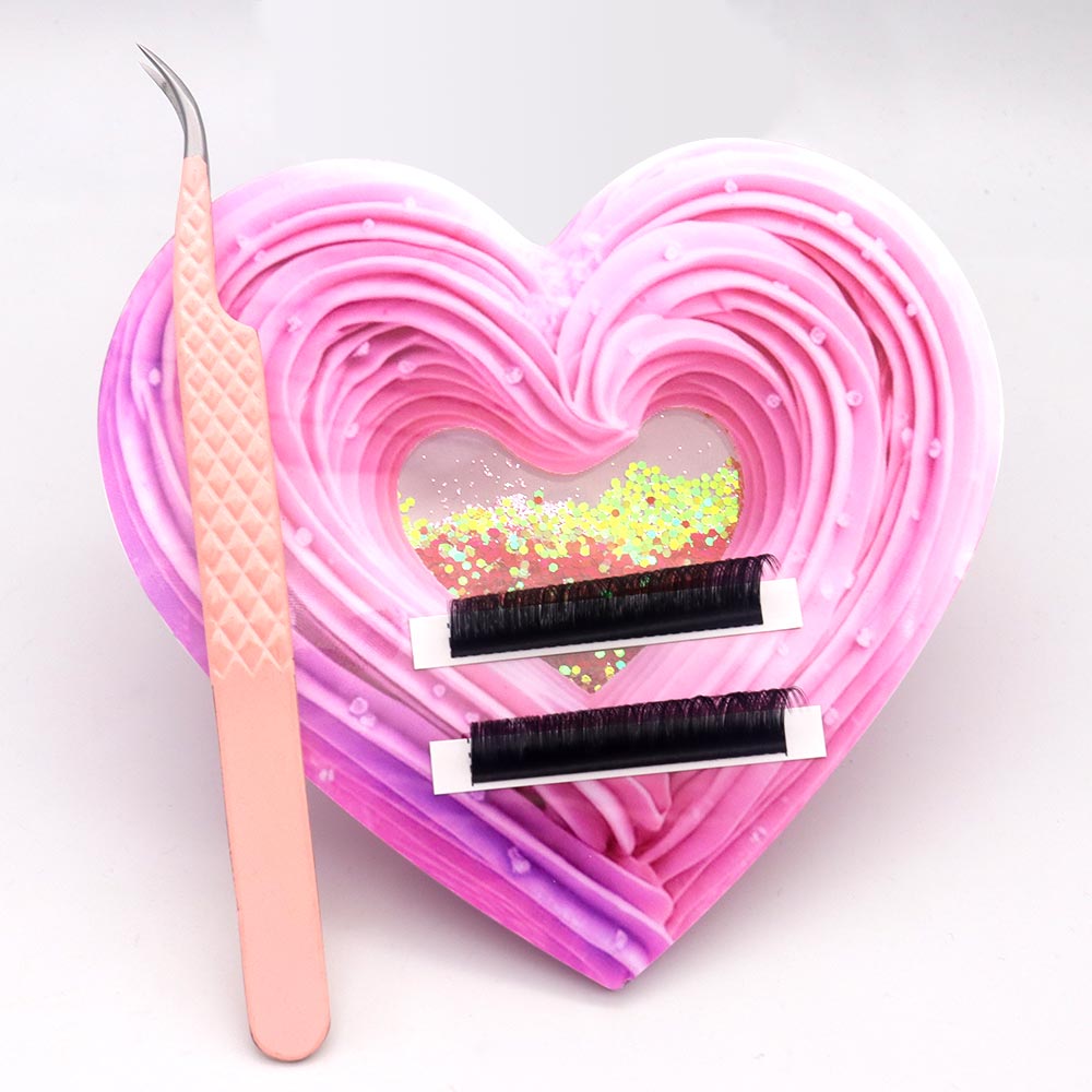 3D Heart-shaped Bling Dynamic  - Lash Extension Tweezers 评论和价格
