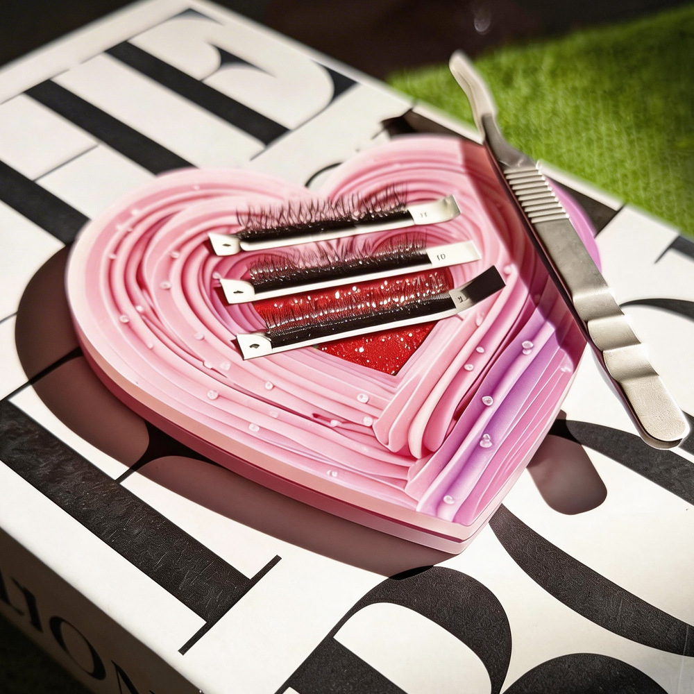 3D Heart-shaped Bling Dynamic  - Lash Extension Tweezers 评论和价格