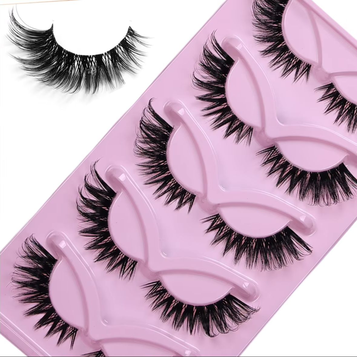 5 Pairs Cat Eye False Eyelashe - Eyelash Extension Volume Cat Eye 评论和价格