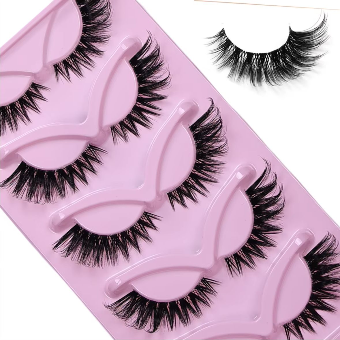 5 Pairs Cat Eye False Eyelashe - Eyelash Extension Volume Cat Eye 评论和价格