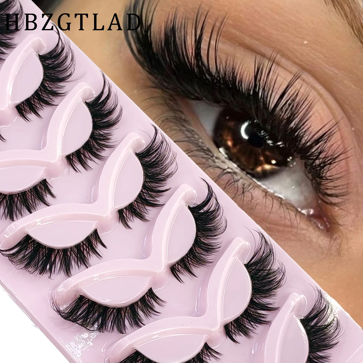 HBZGTLAD 7pairs Spiky Fox Eye  - Eyelash Extension Volume Cat Eye 评论和价格