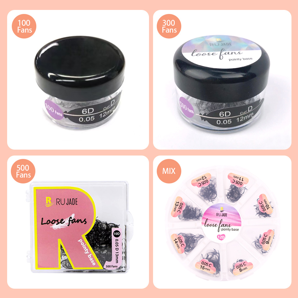RUJADE Thin Pointy Base Premad - Eyelash Extension Russian Volume 评论和价格