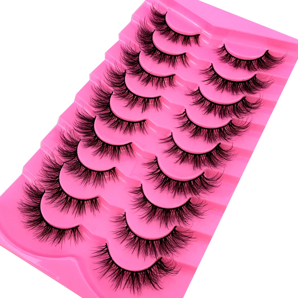 AMSDCN 9 Pairs Mink Lashes Flu - Eyelash Extension Volume Cat Eye 评论和价格