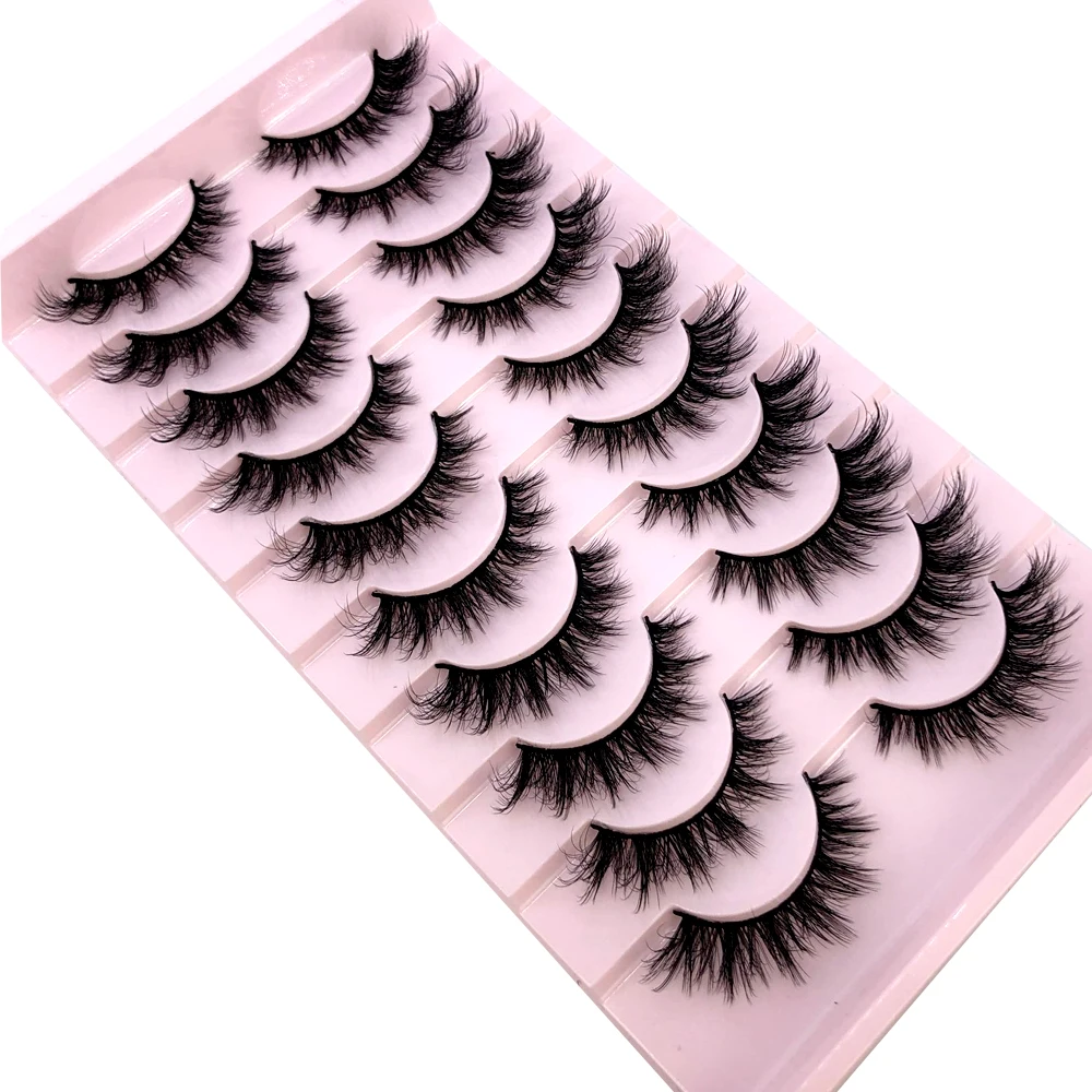 AMSDCN 9 Pairs Mink Lashes Flu - Eyelash Extension Volume Cat Eye 评论和价格