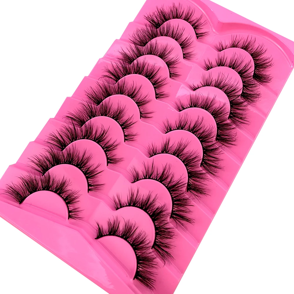 AMSDCN 9 Pairs Mink Lashes Flu - Eyelash Extension Volume Cat Eye 评论和价格