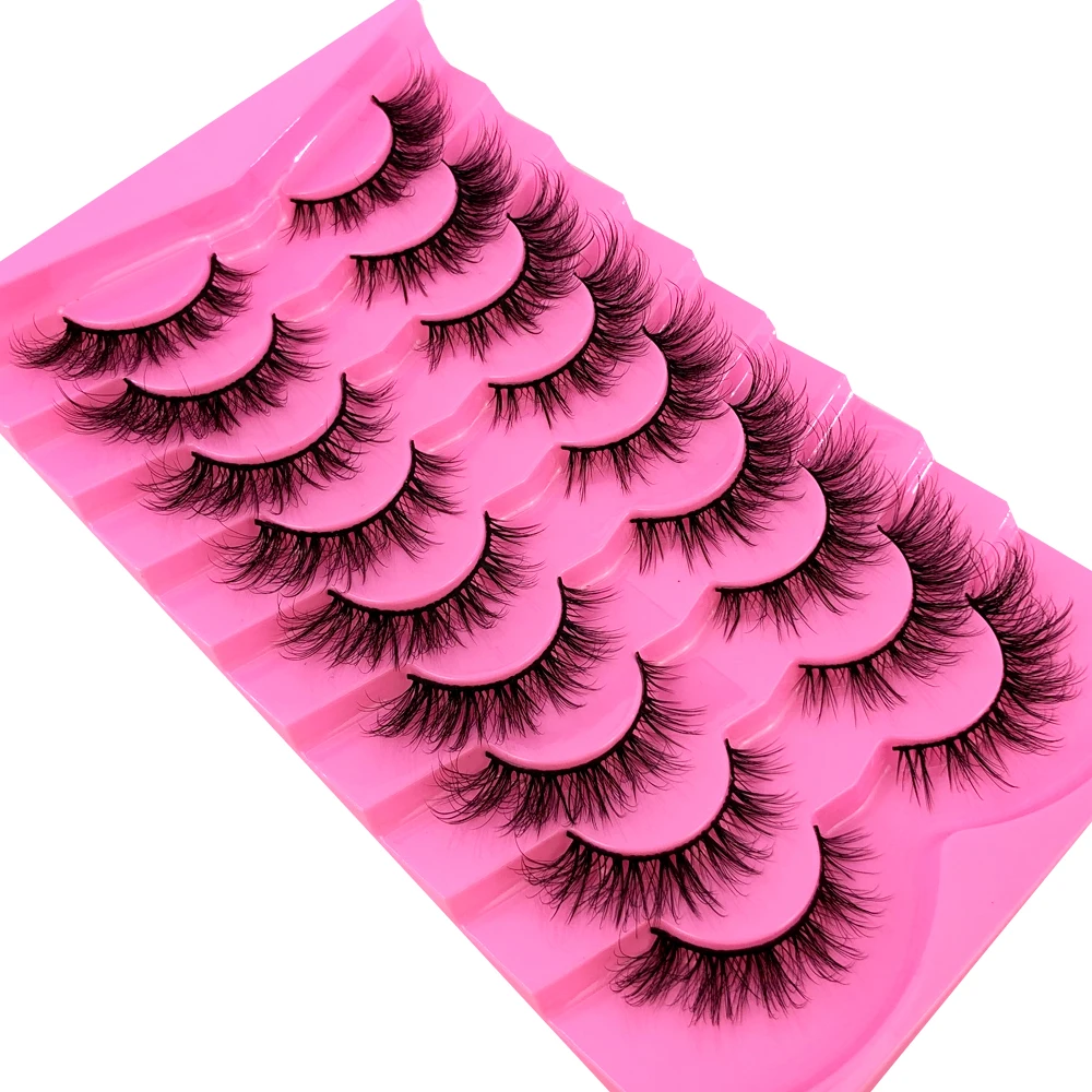 AMSDCN 9 Pairs Mink Lashes Flu - Eyelash Extension Volume Cat Eye 评论和价格