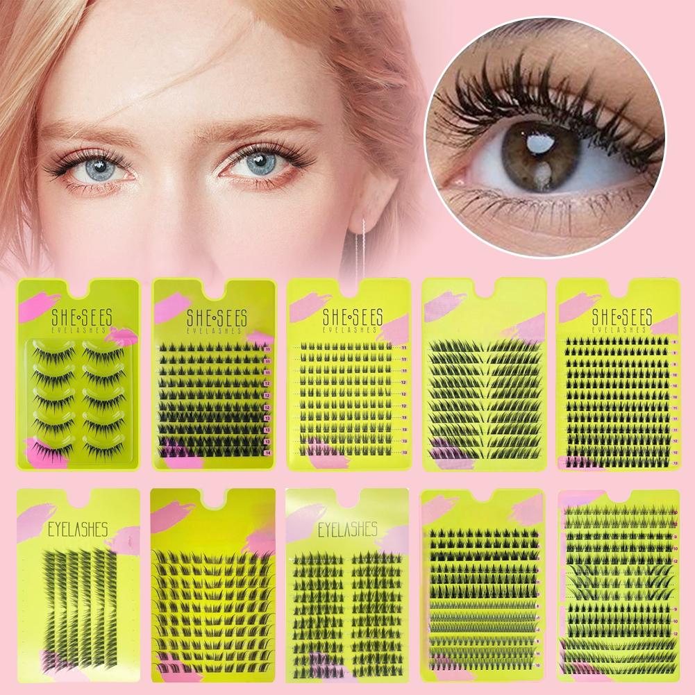 Natural Cluster False Eyelashe - Eyelash Extension Volume Cat Eye 评论和价格
