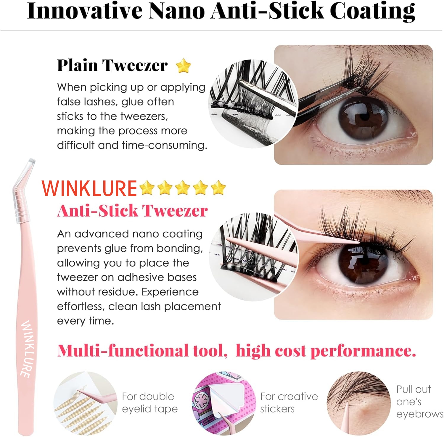 WINKLURE Self-Adhesive False E - Eyelash Extension Volume Cat Eye 评论和价格